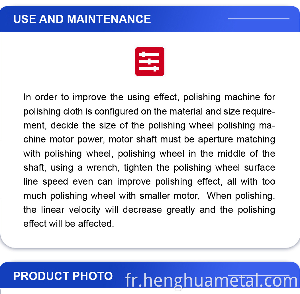 Henghua 2022 Roue de polissage en coton haute performance pour finition en zinc en aluminium